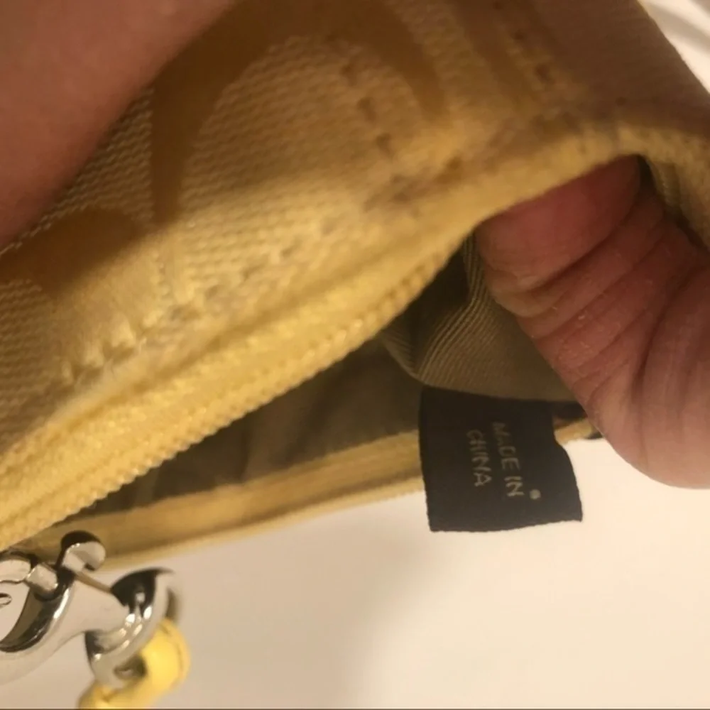 Coach vintage y2k signature yellow wristlet bag rare color